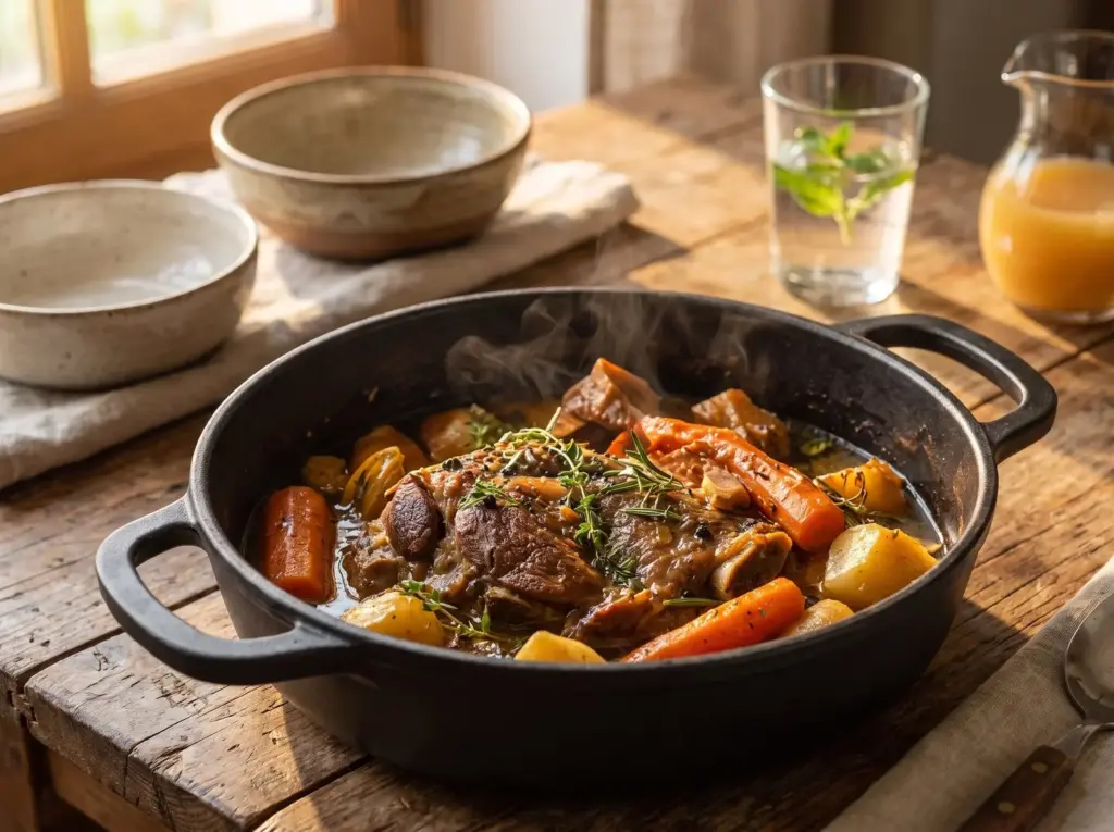 Épaule d'agneau braisée en cocotte