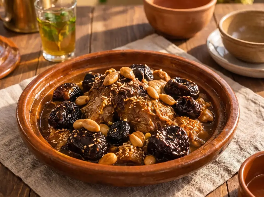 Tajine d'agneau aux pruneaux et aux amandes